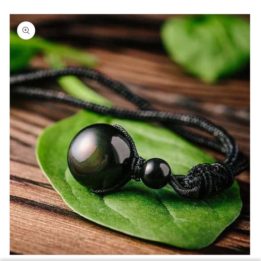 Elegant Black Obsidian Necklace - Picture 3 of 6